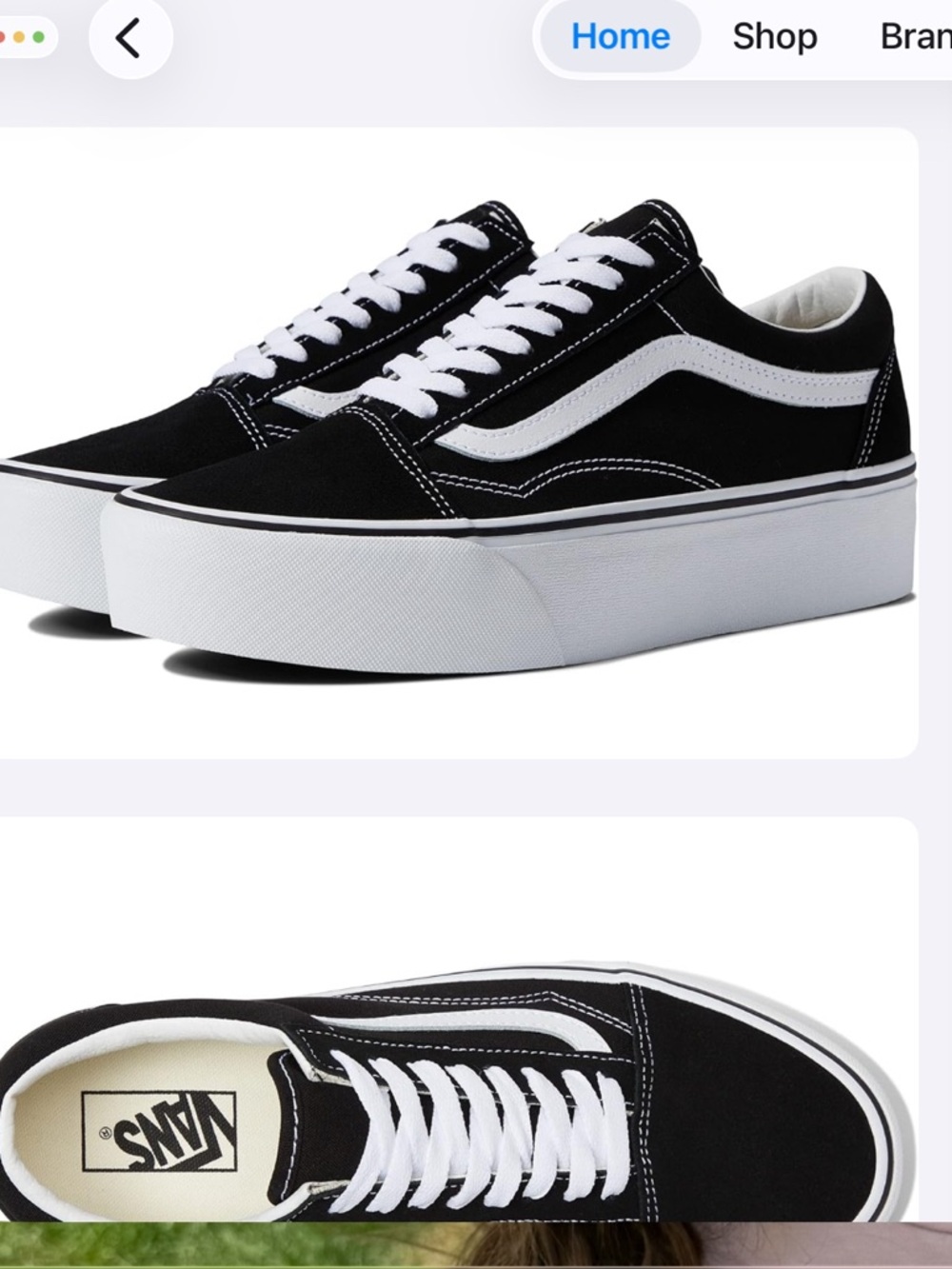 Vans Womens/Unisex Black and White Low-Top Sneakers